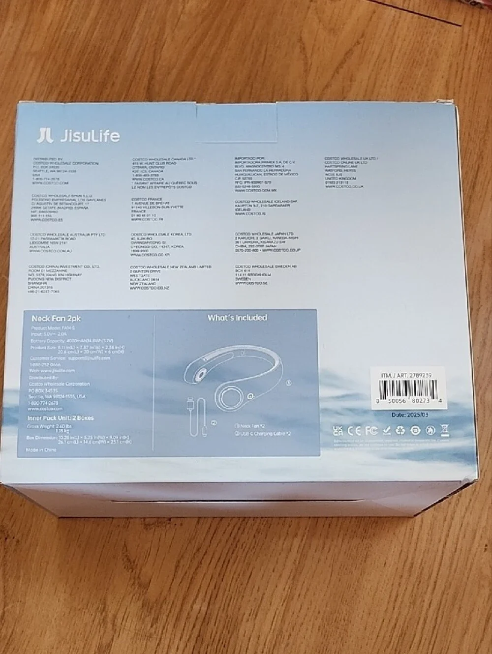 JisuLife Neck Fan Life4, 2pk